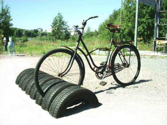 Tire Bike Stand Project Idea