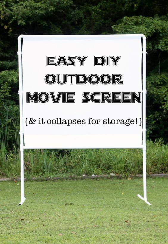 Easy, collapsable DIY outdoor movie screen