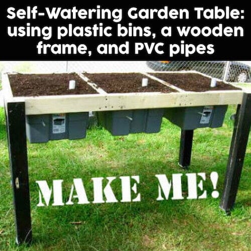 Make your own DIY Self Watering Garden Table