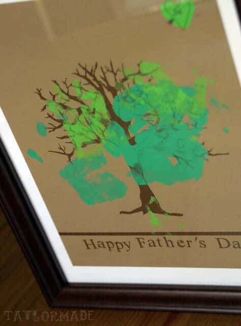 Use your children's handprints to make these fun tree Father's Day presents.