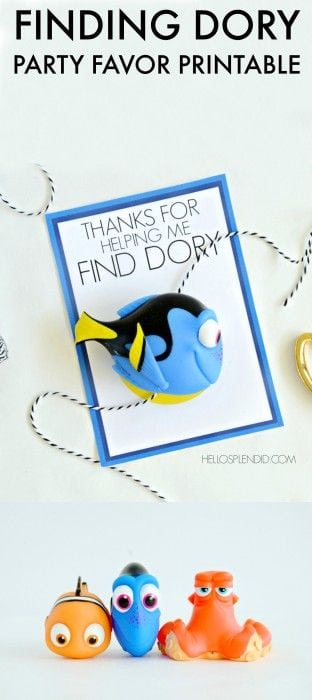 Finding Dory Party Favor Printable