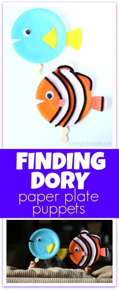 Finding Dory Paper Plate Puppets