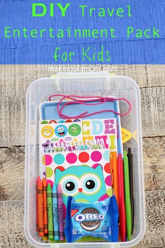 This DIY Travel Entertainment pack for kids will keep kids entertained on long road trips.