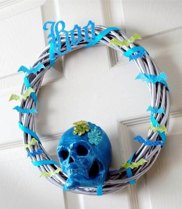 Turquoise Skull Wreath