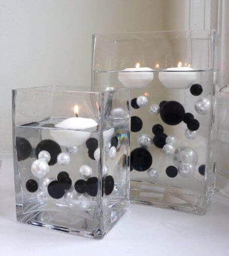 Black and White Water Bead candle