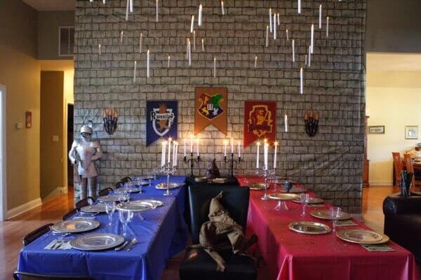 Transform your home in the Hogwarts Great Hall Dining Area for your Harry Potter party.