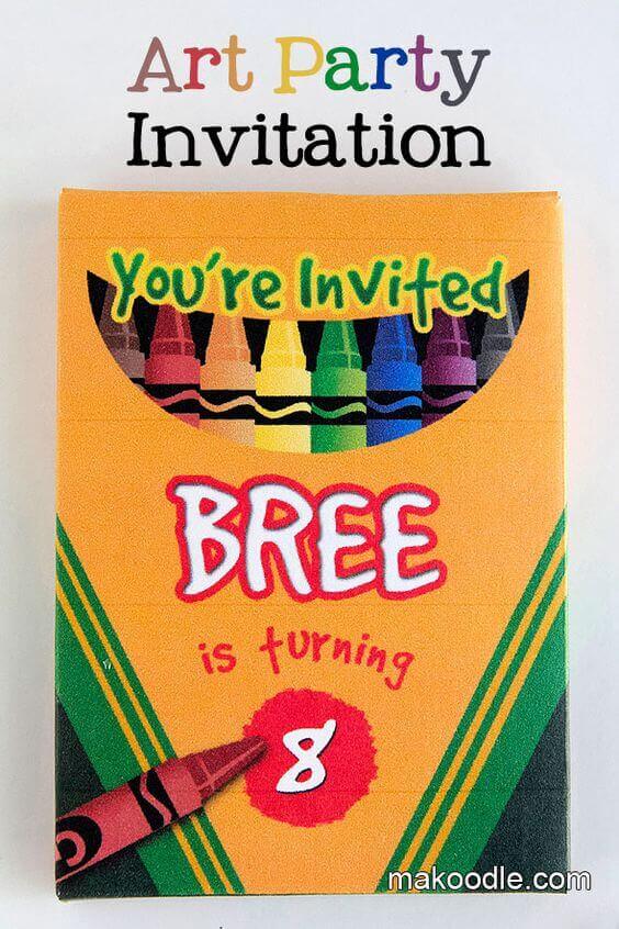 Crayon Birthday Invitation