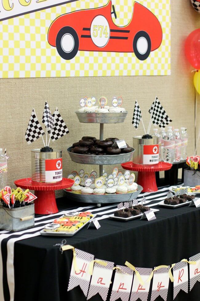 Boys Pinewood Derby Party Dessert Table
