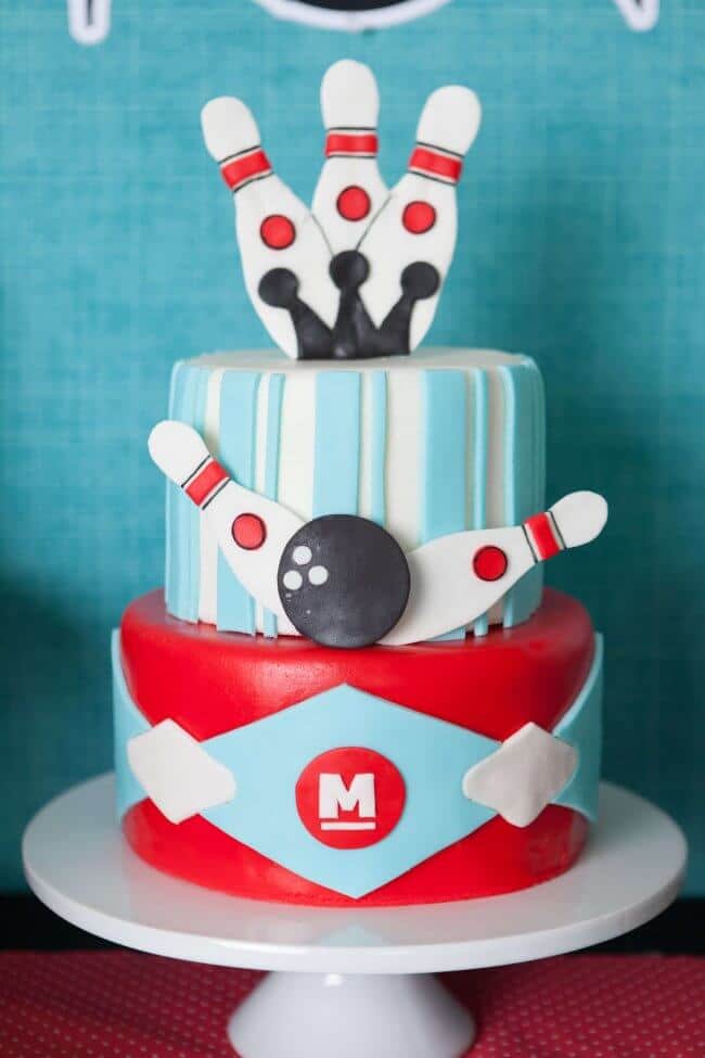Boys Bowling Themed Birthday Party Cake Ideas