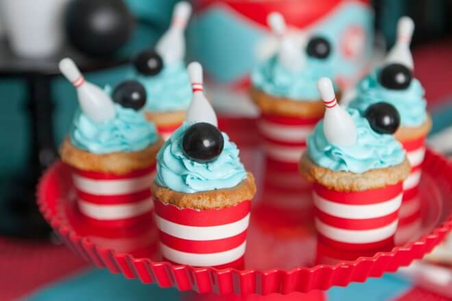 Boys Bowling Themed Birthday Party Cake Cupcake Ideas