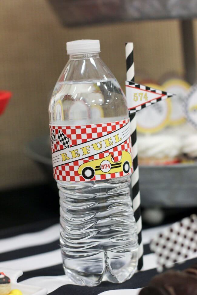 Pinewood Derby Racecar Water Bottle Drink Ideas