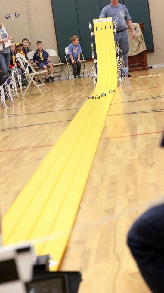 Vintage Pinewood Derby Racing Party track