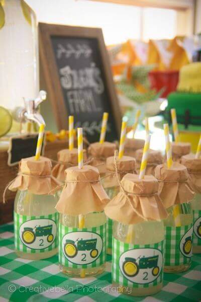 Tractor Birthday Party Lemonade Drink Ideas