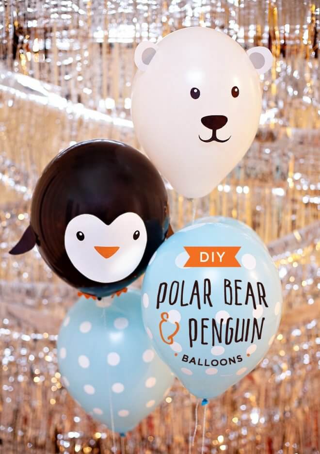 DIY Penguin and Polar Bear Balloons