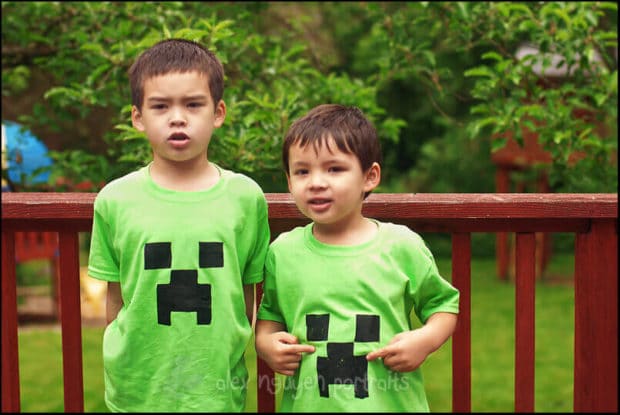 Custom Minecraft Birthday Party Shirts