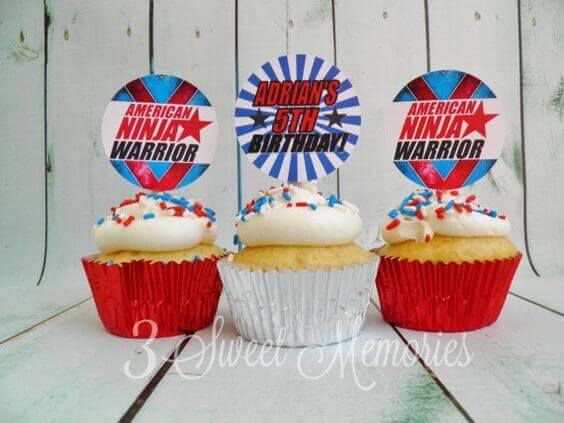 American Ninja Warrior Printable Cupcake Toppers