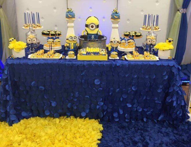 This Minion Party Dessert Table includes an array of these cute Despicable Me characters.