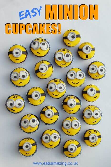 These Easy Minion Cupcakes are cute and fairly simple!