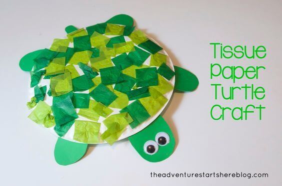 Tissue Paper Turtle Craft
