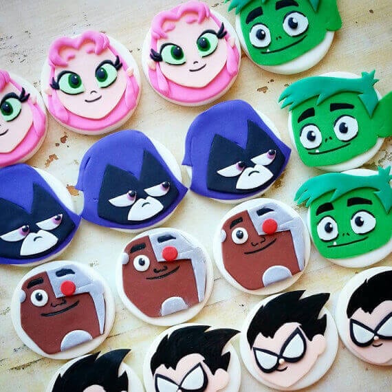 Teen Titans Go Fondant Cupcake Toppers