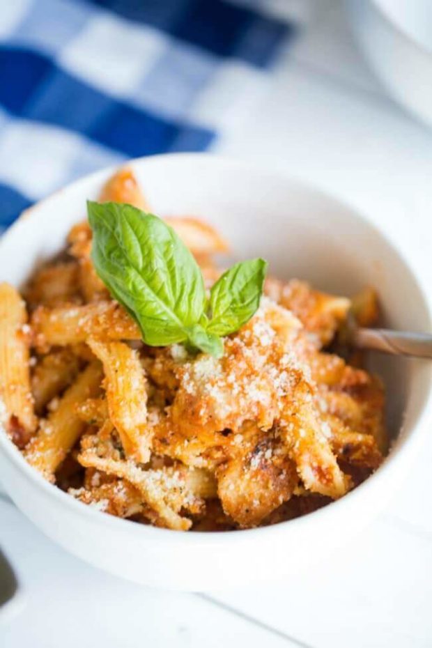 Easy Baked Penne with Italian Bread Crumbs & Parm Spaceships and