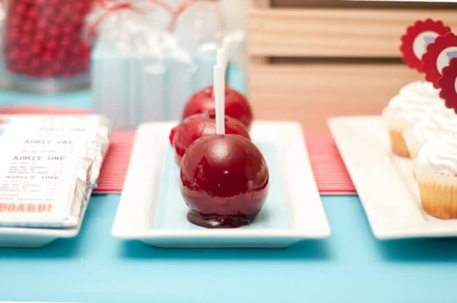 Boys Train Themed Birthday Party Candy Apples