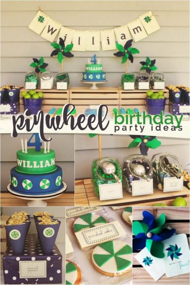 A Preppy Pinwheel Themed Boy's Birthday Party - Spaceships and