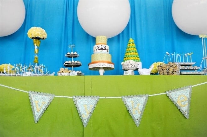 Boys Baptism Party Banner Decorations
