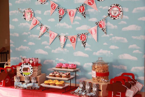 boys birthday party barnyard decoration ideas