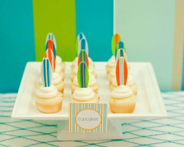 Boys Summer Surf Party Cupcakes