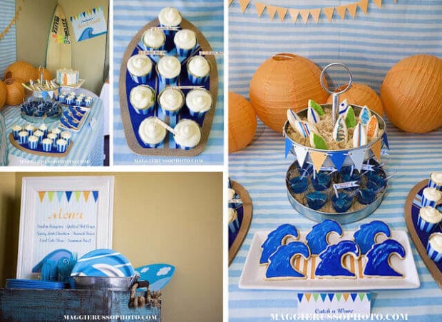 Boys Surfing Birthday Party Cupcake Ideas