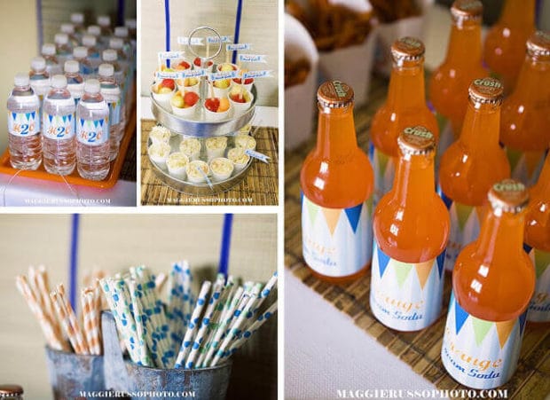 Boys Surfing Themed Birthday Party Drink Ideas