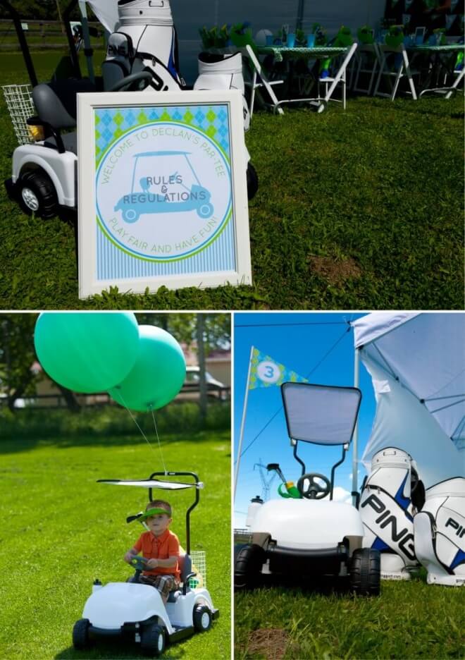 Boys Golf Birthday Party Cart Decorations