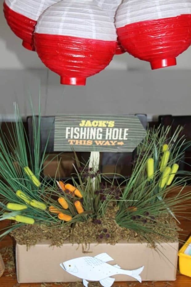 Gone Fishing - Personalized Birthday Party Centerpiece Stand