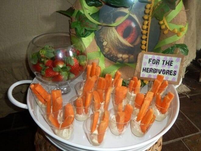 Boys Dinosaur Birthday Party Themed Veggie Snack Ideas