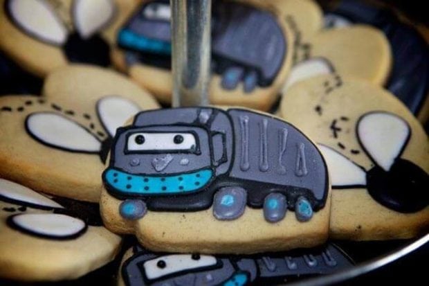 Garbage Truck Themed Birthday Party Cookies