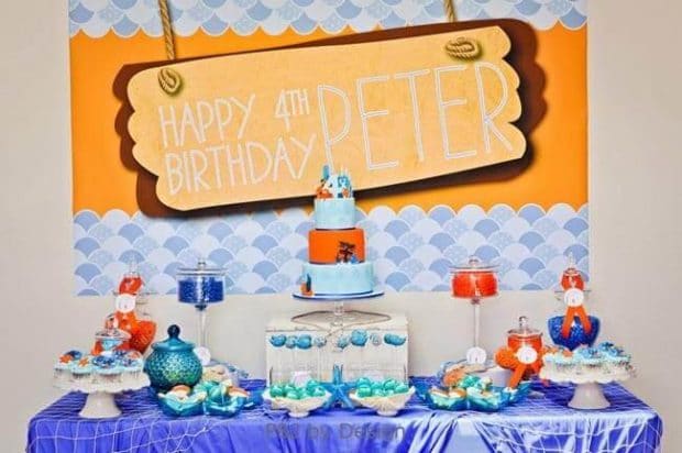 Under the sea themed 4th birthday party Birthday Party Ideas