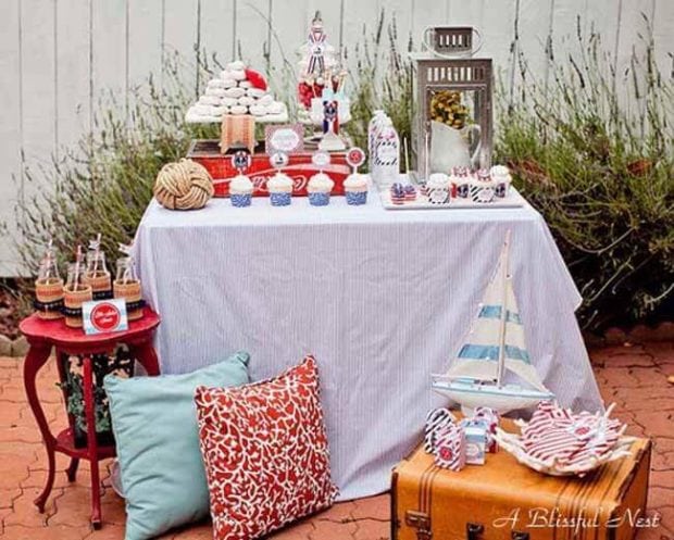 Nautical Themed Birthday Party Dessert Table