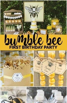 Bee Themed First Birthday Boy Party Ideas - Spaceships and Laser Beams