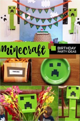 Minecraft Themed Birthday Party - Spaceships and Laser Beams