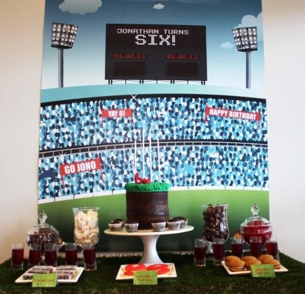 Aussie Rules Football Birthday Party Dessert Table