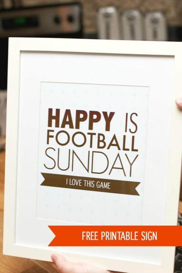 Free printable sign for football Sunday.