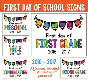 9 1st Day of School Signs