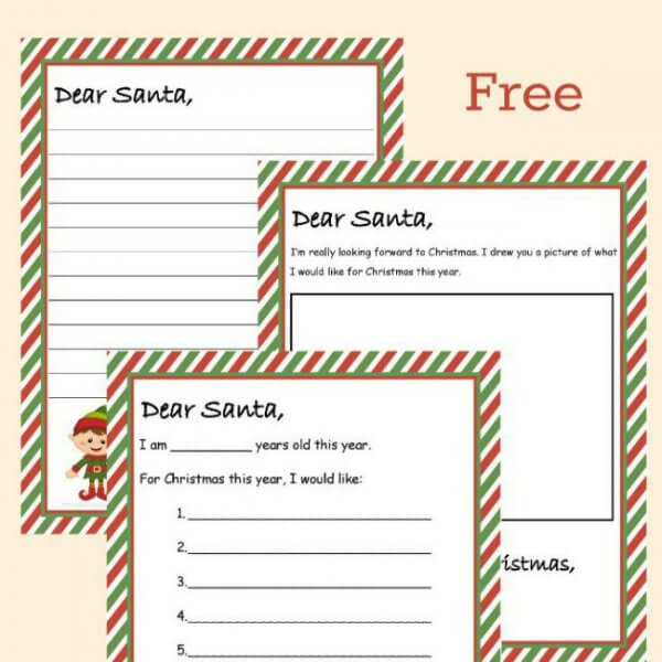 20 Free Printable Letters to Santa Templates | Spaceships and Laser Beams