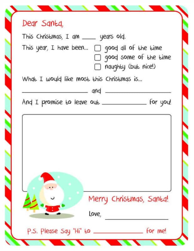 free printable letter to santa