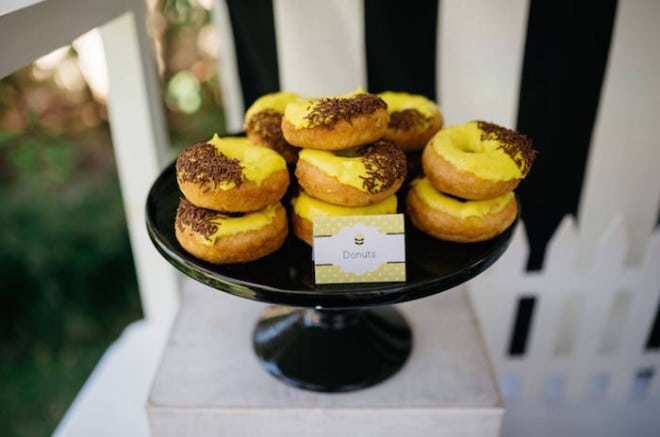 Boys Bumble Bee Themed Party Food Donut Ideas