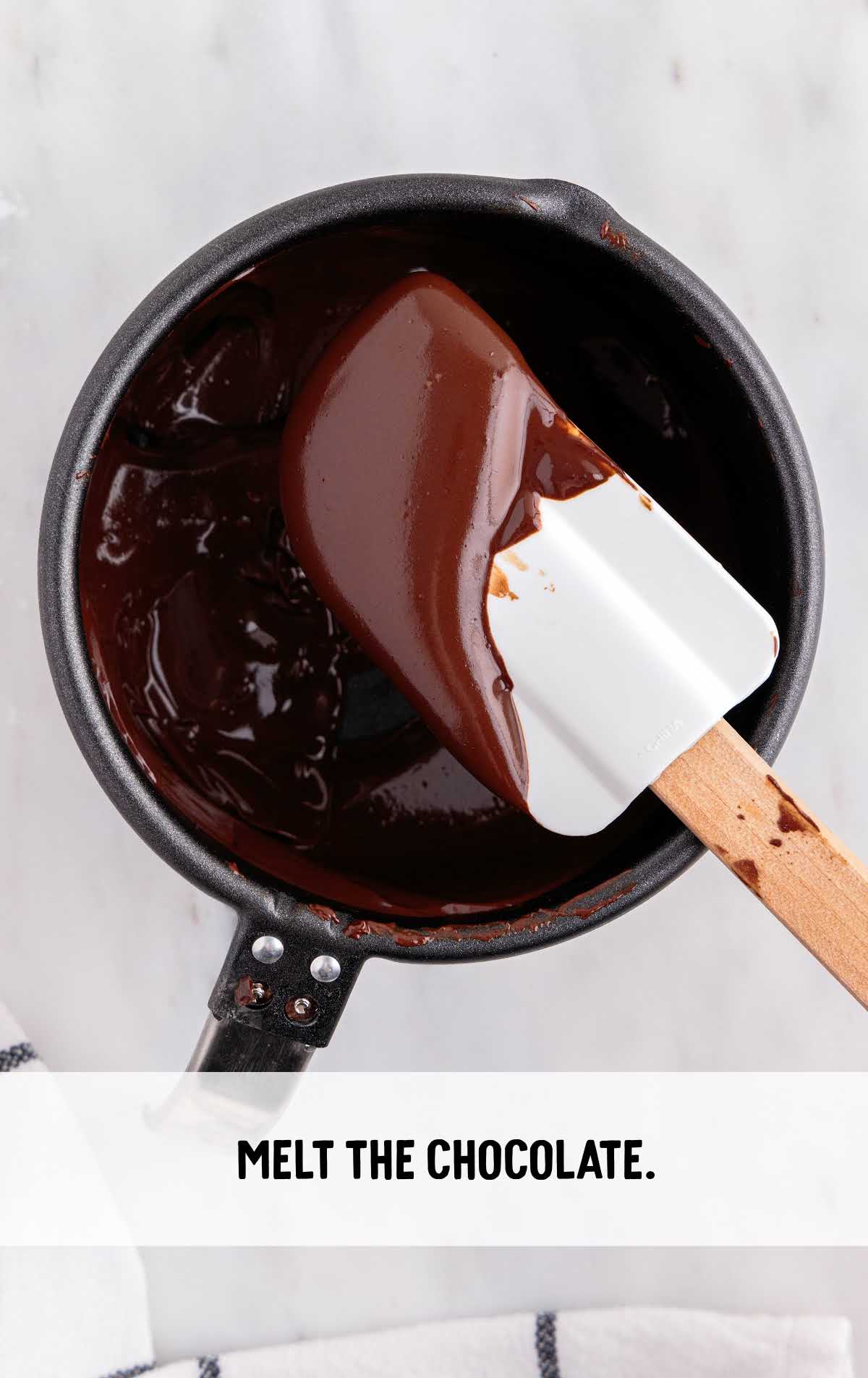 melted chocolate in a pot
