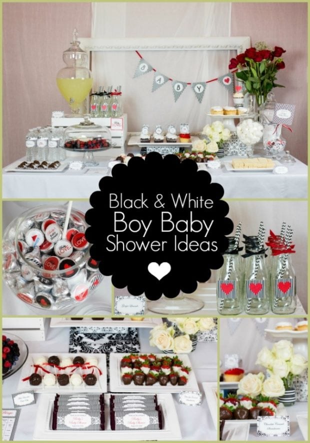 Black and White Boy Baby Shower Ideas - Spaceships and ...