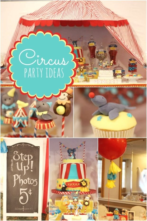 Delightful Boy s Circus Themed First Birthday Party Spaceships And