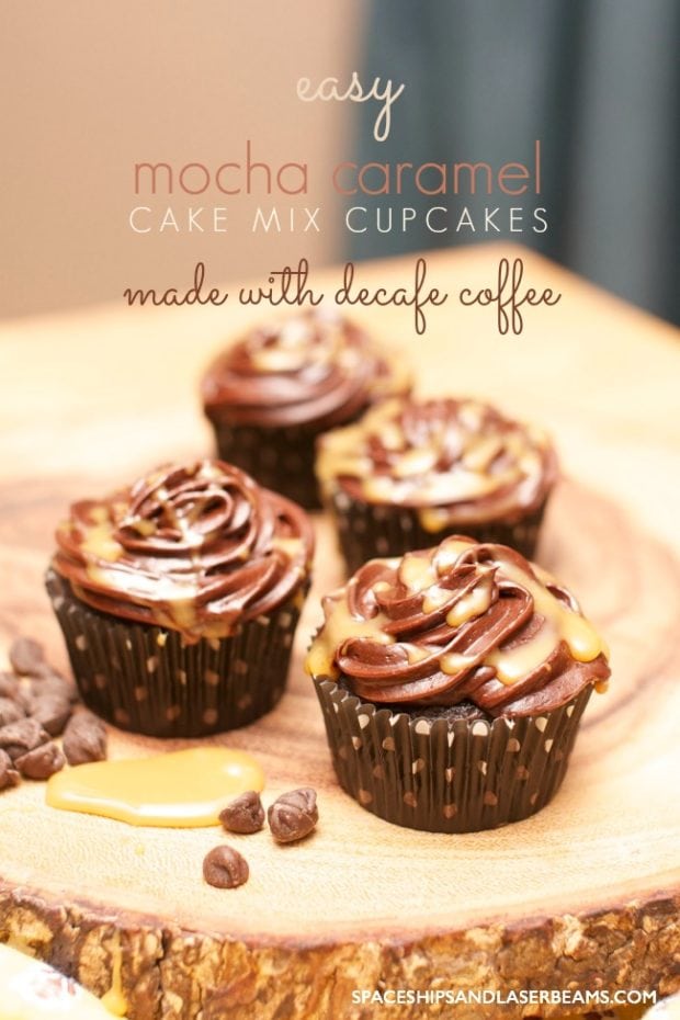 Easy Mocha Caramel Cake Mix Cupcakes